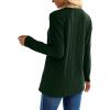 imageXIEERDUO Long Sleeve Tops for Women Tunics Buttons Front SlitE Army Green