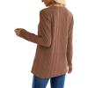 imageXIEERDUO Long Sleeve Tops for Women Tunics Buttons Front SlitE Brown