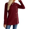 imageXIEERDUO Long Sleeve Tops for Women Tunics Buttons Front SlitE Burgundy
