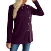 imageXIEERDUO Long Sleeve Tops for Women Tunics Buttons Front SlitE Purple