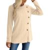 imageXIEERDUO Long Sleeve Tops for Women Tunics Buttons Front SlitE1 Apricot