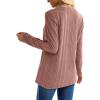 imageXIEERDUO Long Sleeve Tops for Women Tunics Buttons Front SlitE2 Pink