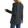 imageXIEERDUO Long Sleeve Tops for Women Tunics Buttons Front SlitE3 Dark Grey