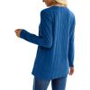 imageXIEERDUO Long Sleeve Tops for Women Tunics Buttons Front SlitE4 Royal Blue