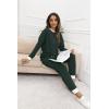 imageXIEERDUO Pajamas For Women Long Sleeve Crew Neck With Pockets Tie Dye Leopard Plaid Lounge Sets Two Piece Outfits Pj Set04green