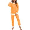 imageXIEERDUO Pajamas For Women Long Sleeve Crew Neck With Pockets Tie Dye Leopard Plaid Lounge Sets Two Piece Outfits Pj Set07orange