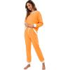 imageXIEERDUO Pajamas For Women Long Sleeve Crew Neck With Pockets Tie Dye Leopard Plaid Lounge Sets Two Piece Outfits Pj Set07orange