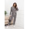 imageXIEERDUO Pajamas For Women Long Sleeve Crew Neck With Pockets Tie Dye Leopard Plaid Lounge Sets Two Piece Outfits Pj Set12pink Leopard