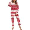 imageXIEERDUO Pajamas For Women Long Sleeve Crew Neck With Pockets Tie Dye Leopard Plaid Lounge Sets Two Piece Outfits Pj Set24red Deer