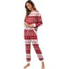 imageXIEERDUO Pajamas For Women Long Sleeve Crew Neck With Pockets Tie Dye Leopard Plaid Lounge Sets Two Piece Outfits Pj Set24red Deer