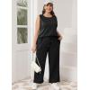 imageXIEERDUO Womens 2 Piece Outfits Summer Travel Tracksuit Loose Wide Leg Loungewear Comfy Lounge Sets S3XLA01black