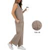 imageXIEERDUO Womens 2 Piece Outfits Summer Travel Tracksuit Loose Wide Leg Loungewear Comfy Lounge Sets S3XLA02dark Khaki