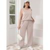 imageXIEERDUO Womens 2 Piece Outfits Summer Travel Tracksuit Loose Wide Leg Loungewear Comfy Lounge Sets S3XLA03light Khaki