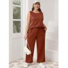imageXIEERDUO Womens 2 Piece Outfits Summer Travel Tracksuit Loose Wide Leg Loungewear Comfy Lounge Sets S3XLA05rust