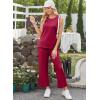 imageXIEERDUO Womens 2 Piece Outfits Summer Travel Tracksuit Loose Wide Leg Loungewear Comfy Lounge Sets S3XLA06burgundy