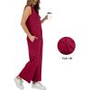 imageXIEERDUO Womens 2 Piece Outfits Summer Travel Tracksuit Loose Wide Leg Loungewear Comfy Lounge Sets S3XLA06burgundy