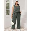imageXIEERDUO Womens 2 Piece Outfits Summer Travel Tracksuit Loose Wide Leg Loungewear Comfy Lounge Sets S3XLA07dark Greygreen