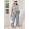 imageXIEERDUO Womens 2 Piece Outfits Summer Travel Tracksuit Loose Wide Leg Loungewear Comfy Lounge Sets S3XLA08grey