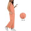 imageXIEERDUO Womens 2 Piece Outfits Summer Travel Tracksuit Loose Wide Leg Loungewear Comfy Lounge Sets S3XLA11coral