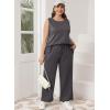 imageXIEERDUO Womens 2 Piece Outfits Summer Travel Tracksuit Loose Wide Leg Loungewear Comfy Lounge Sets S3XLA13darkgrey