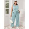 imageXIEERDUO Womens 2 Piece Outfits Summer Travel Tracksuit Loose Wide Leg Loungewear Comfy Lounge Sets S3XLA14turquoise