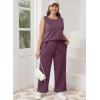imageXIEERDUO Womens 2 Piece Outfits Summer Travel Tracksuit Loose Wide Leg Loungewear Comfy Lounge Sets S3XLA16dark Pueple
