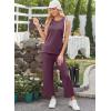 imageXIEERDUO Womens 2 Piece Outfits Summer Travel Tracksuit Loose Wide Leg Loungewear Comfy Lounge Sets S3XLA16dark Pueple