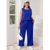 imageXIEERDUO Womens 2 Piece Outfits Summer Travel Tracksuit Loose Wide Leg Loungewear Comfy Lounge Sets S3XLA17royal Blue