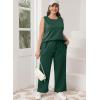 imageXIEERDUO Womens 2 Piece Outfits Summer Travel Tracksuit Loose Wide Leg Loungewear Comfy Lounge Sets S3XLA18deep Green