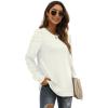 imageXIEERDUO Womens Crewneck Sweatshirts Trendy Puff Sleeve Tunic Sweaters Fall Clothes Loose Fit01aapricot