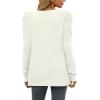 imageXIEERDUO Womens Crewneck Sweatshirts Trendy Puff Sleeve Tunic Sweaters Fall Clothes Loose Fit01aapricot