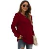 imageXIEERDUO Womens Crewneck Sweatshirts Trendy Puff Sleeve Tunic Sweaters Fall Clothes Loose Fit01adark Red