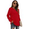 imageXIEERDUO Womens Crewneck Sweatshirts Trendy Puff Sleeve Tunic Sweaters Fall Clothes Loose Fit01alight Red
