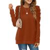 imageXIEERDUO Womens Crewneck Sweatshirts Trendy Puff Sleeve Tunic Sweaters Fall Clothes Loose Fit04acaramel