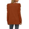imageXIEERDUO Womens Crewneck Sweatshirts Trendy Puff Sleeve Tunic Sweaters Fall Clothes Loose Fit04acaramel