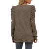 imageXIEERDUO Womens Crewneck Sweatshirts Trendy Puff Sleeve Tunic Sweaters Fall Clothes Loose Fit04acoffee