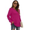 imageXIEERDUO Womens Crewneck Sweatshirts Trendy Puff Sleeve Tunic Sweaters Fall Clothes Loose Fit04adeep Pink