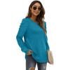imageXIEERDUO Womens Crewneck Sweatshirts Trendy Puff Sleeve Tunic Sweaters Fall Clothes Loose Fit04adeep Sky Blue