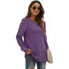 imageXIEERDUO Womens Crewneck Sweatshirts Trendy Puff Sleeve Tunic Sweaters Fall Clothes Loose Fit04apurple