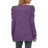 imageXIEERDUO Womens Crewneck Sweatshirts Trendy Puff Sleeve Tunic Sweaters Fall Clothes Loose Fit04apurple