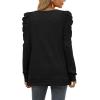 imageXIEERDUO Womens Crewneck Sweatshirts Trendy Puff Sleeve Tunic Sweaters Fall Clothes Loose FitBlack