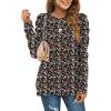 imageXIEERDUO Womens Crewneck Sweatshirts Trendy Puff Sleeve Tunic Sweaters Fall Clothes Loose FitZ Floral Black