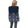 imageXIEERDUO Womens Crewneck Sweatshirts Trendy Puff Sleeve Tunic Sweaters Fall Clothes Loose FitZ Floral Navy
