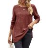 imageXIEERDUO Womens Long Sleeve Tops Casual Fleece Sweatshirt Fall Clothes Comfy Tunics Caramel XL
