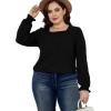 imageXIEERDUO Womens Long Sleeve Tunic Tops Ruffles Sleeve Square Neck Winter Shirts Dressy Casual01black
