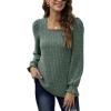 imageXIEERDUO Womens Long Sleeve Tunic Tops Ruffles Sleeve Square Neck Winter Shirts Dressy Casual02green