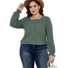 imageXIEERDUO Womens Long Sleeve Tunic Tops Ruffles Sleeve Square Neck Winter Shirts Dressy Casual02green