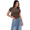 imageXIEERDUO Womens Short Sleeve Crew Neck Slim Fit T Shirts 2024 Y2k Clothes Spring Summer Basic Going Out Tops 2 Pack3 Pack2 Pack BlackBrown
