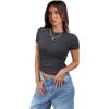 imageXIEERDUO Womens Short Sleeve Crew Neck Slim Fit T Shirts 2024 Y2k Clothes Spring Summer Basic Going Out Tops 2 Pack3 Pack2 Pack BlackGrey