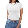 imageXIEERDUO Womens Short Sleeve Crew Neck Slim Fit T Shirts 2024 Y2k Clothes Spring Summer Basic Going Out Tops 2 Pack3 Pack2 Pack BlackWhite